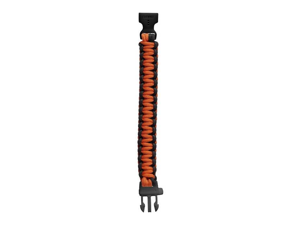 Bratara model Elevate Elliott Survival din snur tip Paracord, cu fluier, negru/portocaliu 2