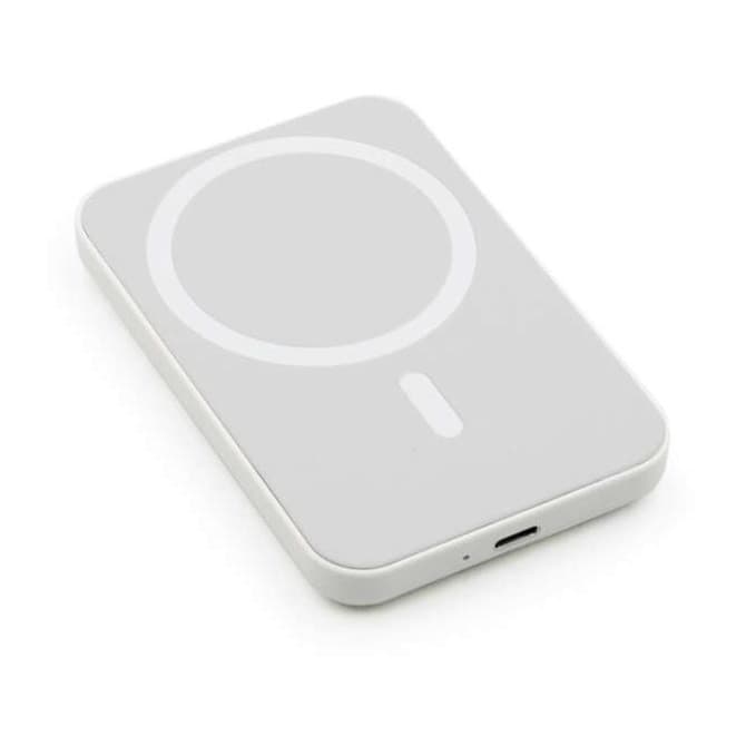 Baterie externa Magsafe, 5000 mA, compatibila Iphone, Samsung, Huawei si alte modele cu suport incarcare Wireless, alba 2