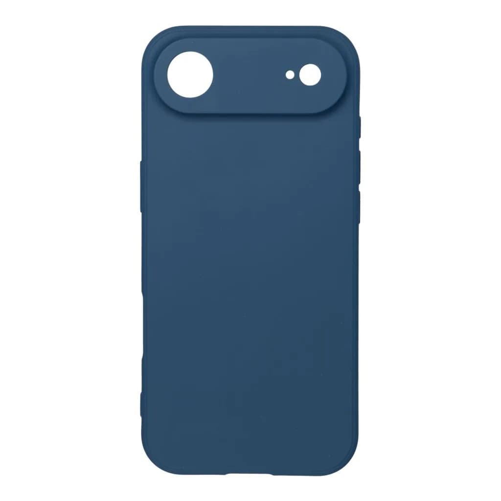 Husa Apple iPhone 17 Air, Luxury Silicone, protectie camera, catifea in interior, albastru inchis 2