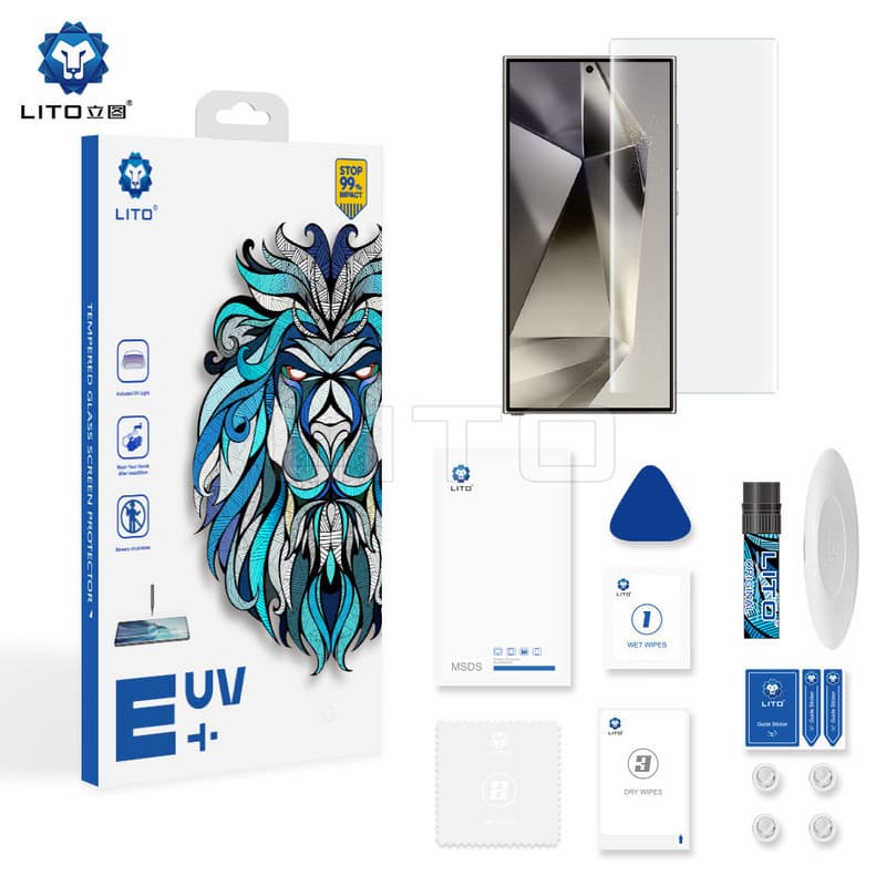 Folie de sticla Samsung Galaxy S23, UV Privacy Glass LITO, lipire cu adeziv, lampa UV inclusa 2
