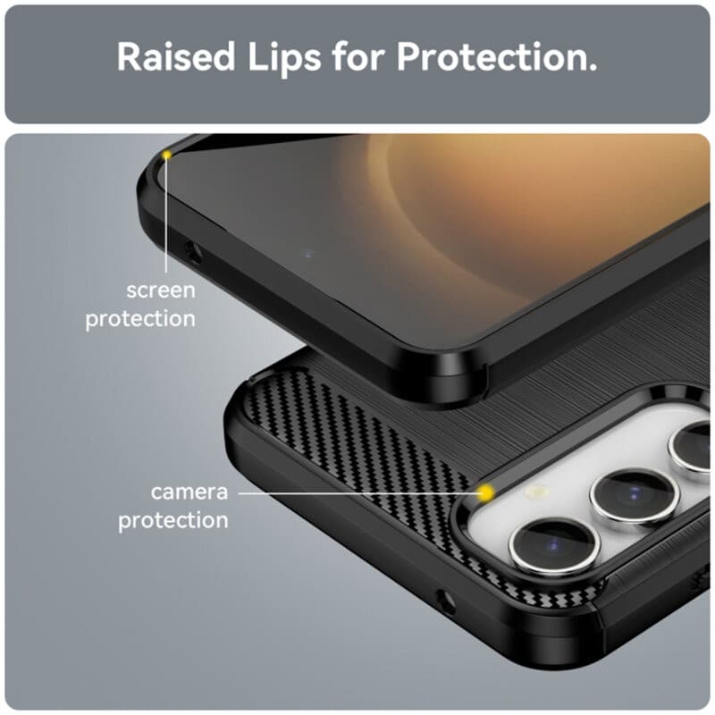 Husa Samsung Galaxy A55, Carbon Stripe, 2 mm, neagra 4
