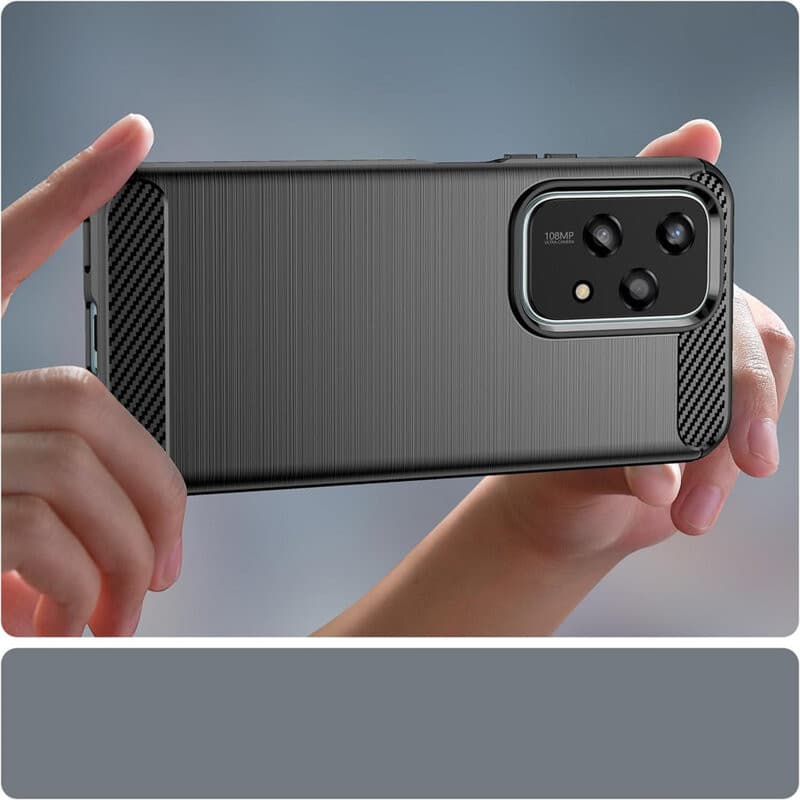 Husa protectie Honor 200 Lite, Carbon Stripe, TPU flexibil, albastra 2