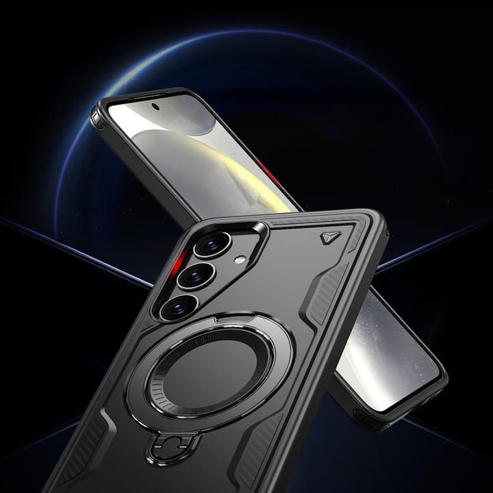 Husa Samsung Galaxy S25 / S24, Hybrid Armor MagRing, inel rotativ, verde maslina 3