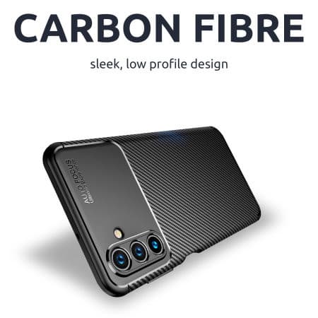 Husa Carbon Fiber pentru Samsung Galaxy A24, aspect carbon, neagra 3