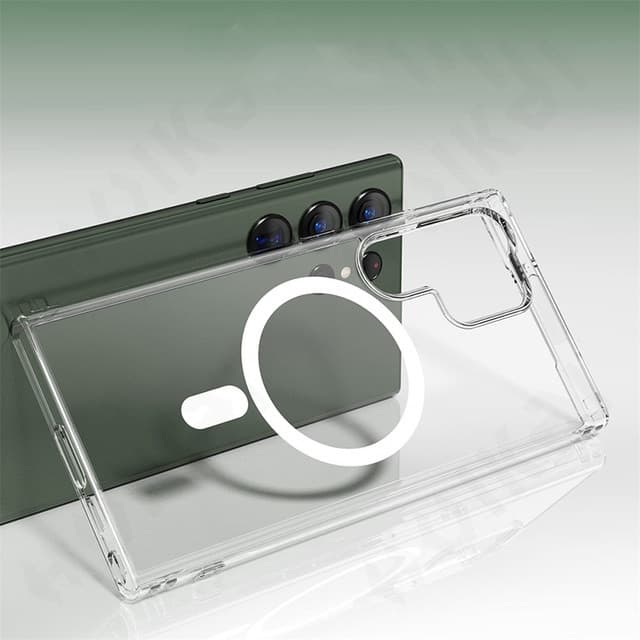 Husa protectie Samsung Galaxy S24 Ultra, compatibila MagSafe, hybrid PC + TPU, transparenta 2