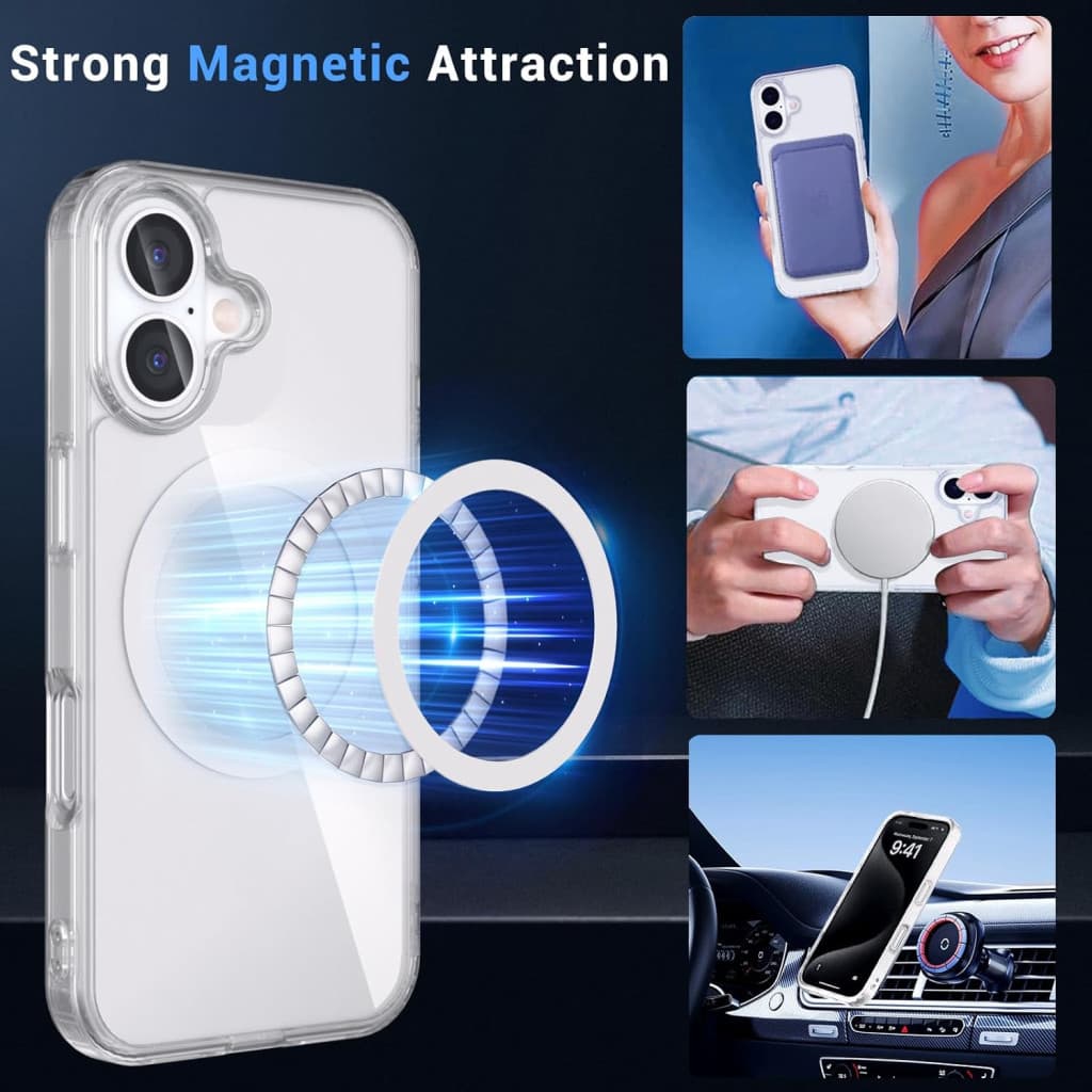 Husa protectie Apple iPhone 16, Magsafe, SnapOn, AntiDrop, Acryl+TPU, transparenta 2