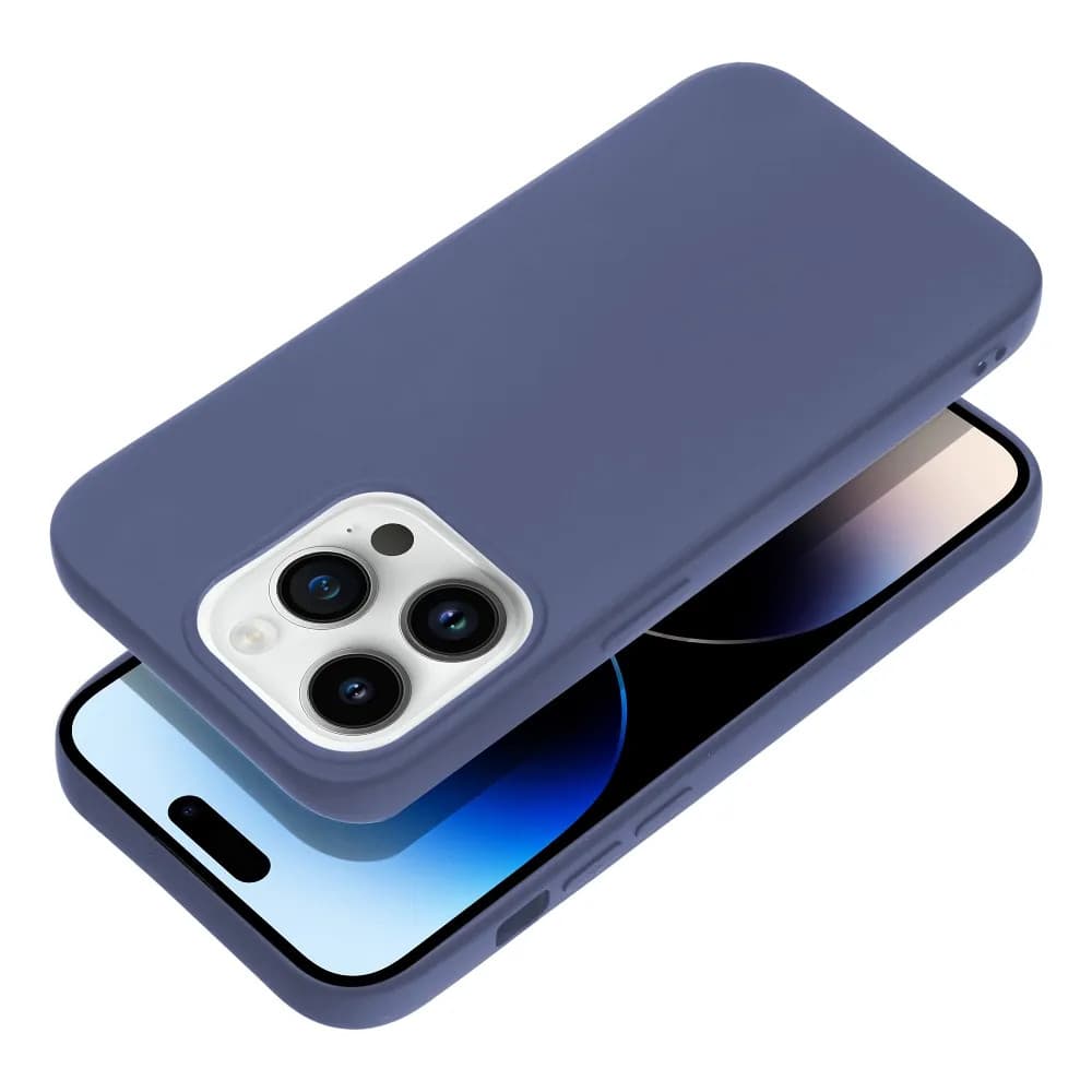 Husa Apple iPhone 14 Pro Max, Matt TPU, silicon moale, albastru inchis 2