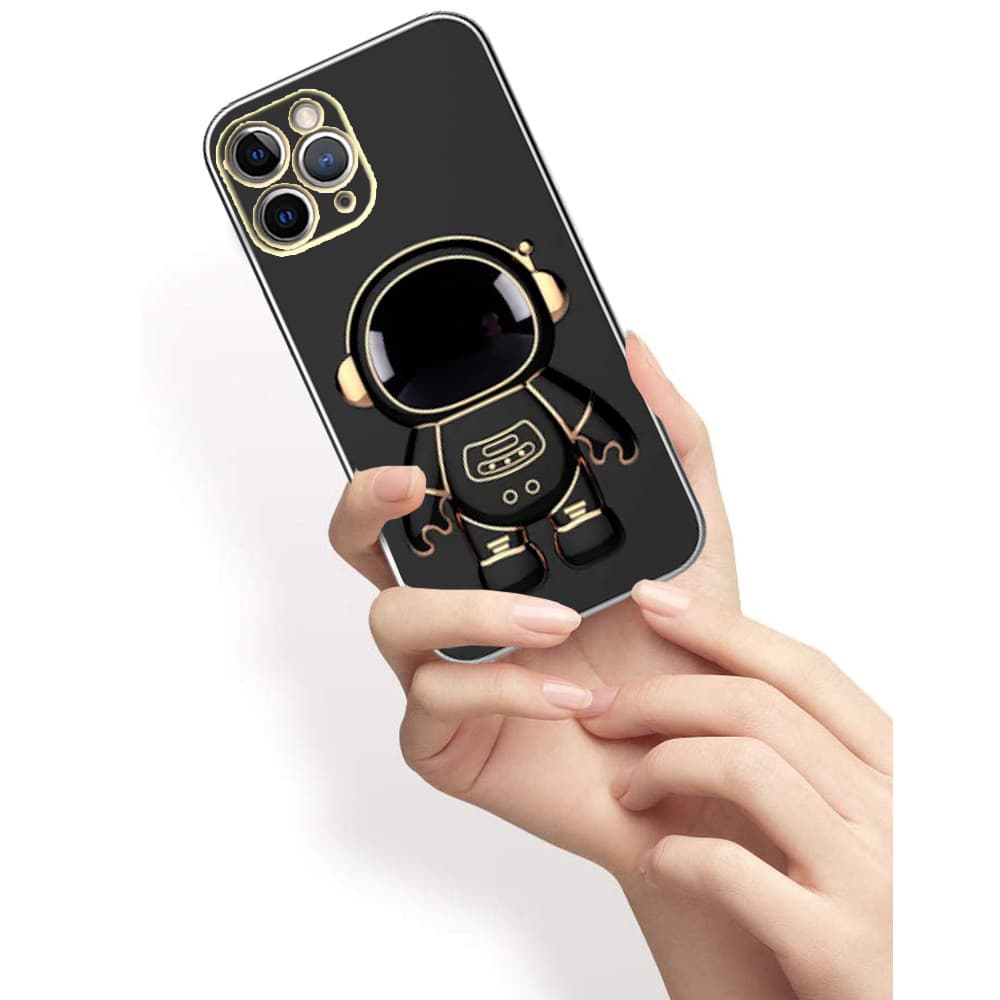 Husa Apple iPhone 15 Pro Max, Astronaut Case, protectie camera, functie stand expunere, neagra 4