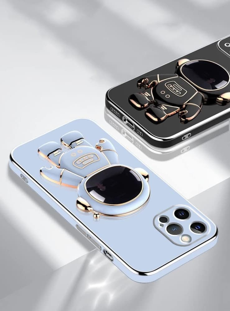 Husa Apple iPhone 14 Pro, Astronaut Case, protectie camera, functie stand expunere, albastra 5