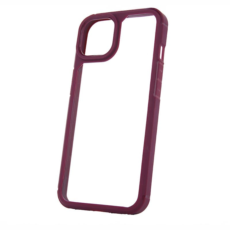 Husa protectie Apple iPhone 14 Pro, Color Shock TPU, margini antisoc, spate transparent, burgundy 4