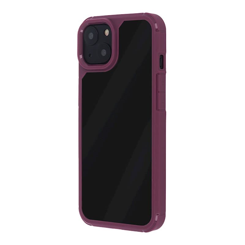 Husa protectie Apple iPhone 14 Pro, Color Shock TPU, margini antisoc, spate transparent, burgundy 5