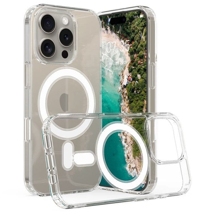 Husa protectie Apple iPhone 16 Pro Max, Magsafe, SnapOn, AntiDrop, Acryl+TPU, transparenta 2