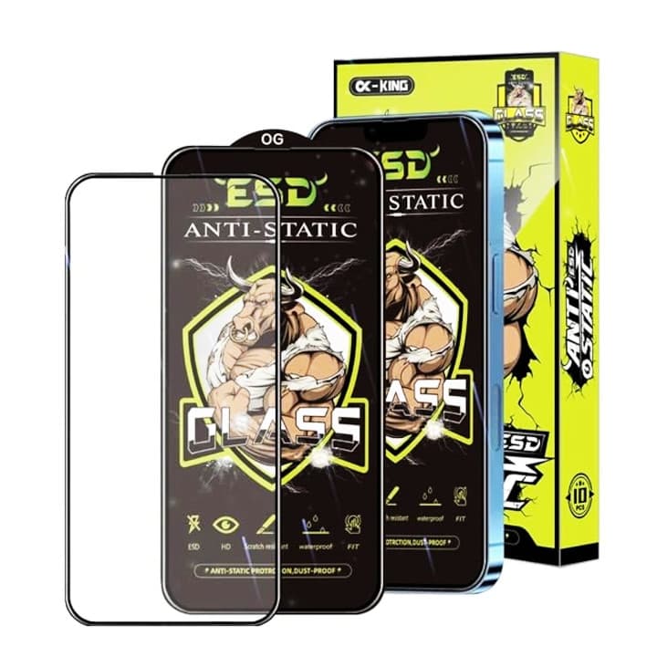Folie sticla Apple iPhone 14, Full Glue Bull Antistatic, ESD, margini negre 2