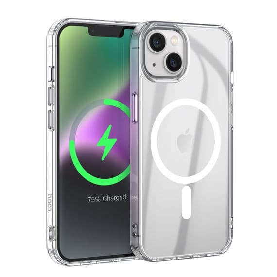 Husa protectie Apple iPhone 14, Hoco Premium Magsafe TPU, ShockProof, incarcare magsafe, transparenta 2