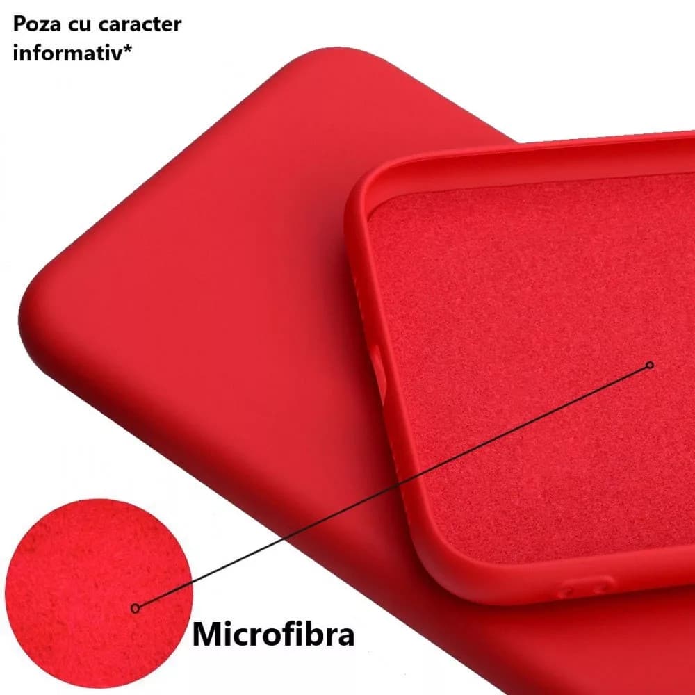 Husa Apple iPhone 12 Luxury Silicone, catifea in interior, protectie camere, rosu 2