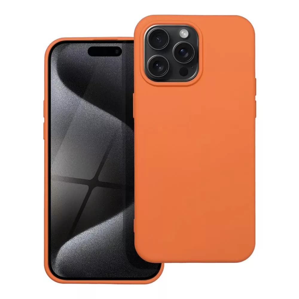 Husa Apple iPhone 16 Pro Max, Luxury Silicone, catifea in interior, portocalie 2