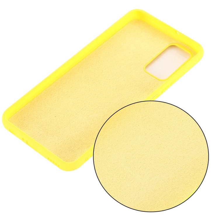 Husa Huawei P Smart 2021 Luxury Silicone, catifea in interior, galbena 2