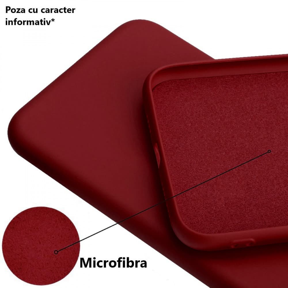 Husa Apple iPhone 12 Pro Max Luxury Silicone, catifea in interior, rosu burgund 2