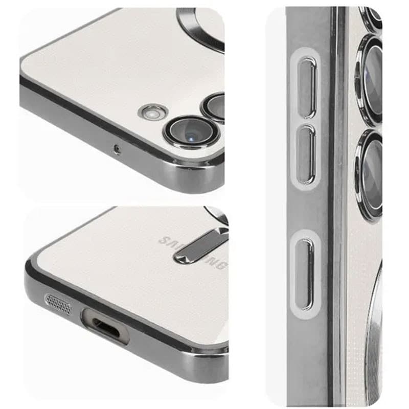 Husa Samsung Galaxy S24 Ultra, Electroplating Magsafe TPU, protectie camera, margini negre 4