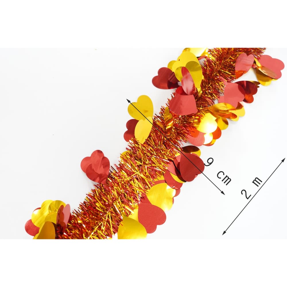 Beteala Craciun, 2 m x 9 x 9 cm, folie PVC, interior/exterior, rosie/aurie 4