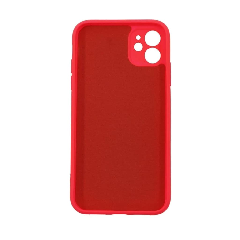 Husa Apple iPhone 12, Luxury Silicone, catifea in interior, protectie camere, rosie 2