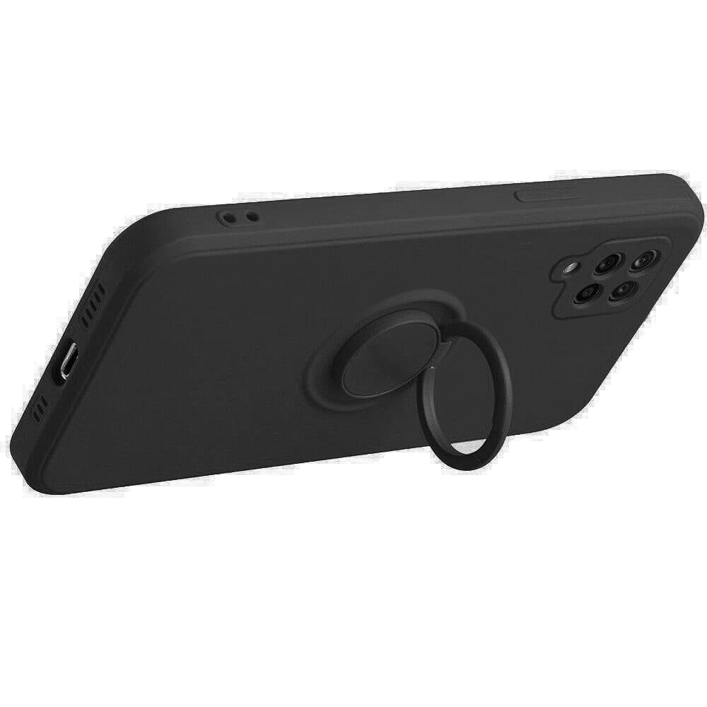 Husa protectie Finger Ring pentru Samsung Galaxy A12, neagra 2