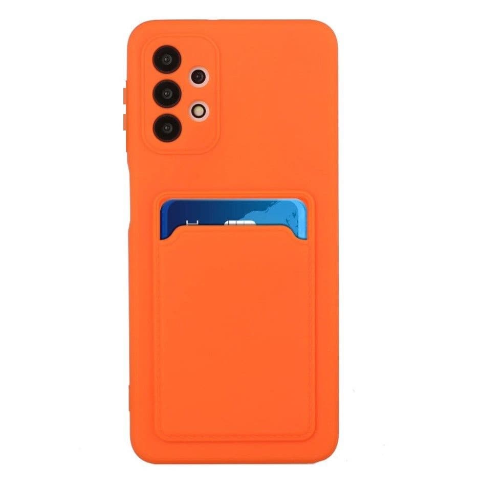 Husa protectie Card Case pentru Samsung Galaxy A52 / A52s, buzunar pentru carduri/cartele, portocalie 2