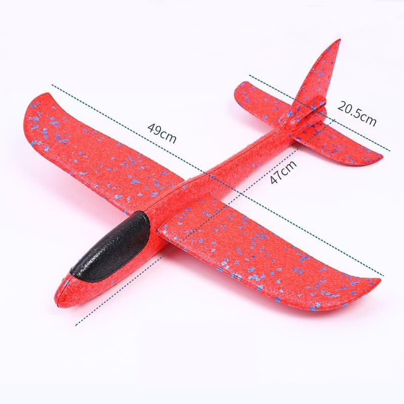 Avion planor din polistiren, 47 cm, rosu 2