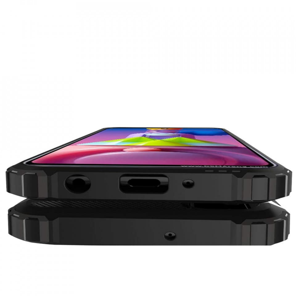 Husa protectie Samsung Galaxy A51, Armor Case, hibrid (TPU + Plastic), neagra 3