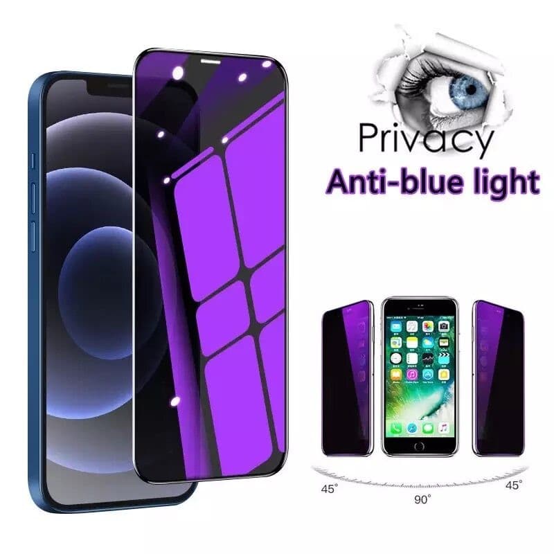 Folie sticla Apple iPhone 14 Plus, Full Glue Privacy Anti-Blue Ray, margini negre 2