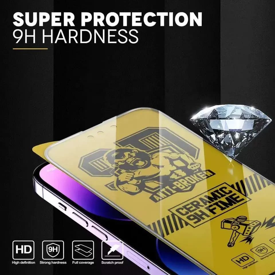 Folie de protectie Apple iPhone 14 Pro, Ceramic 9H Film, margini negre 4