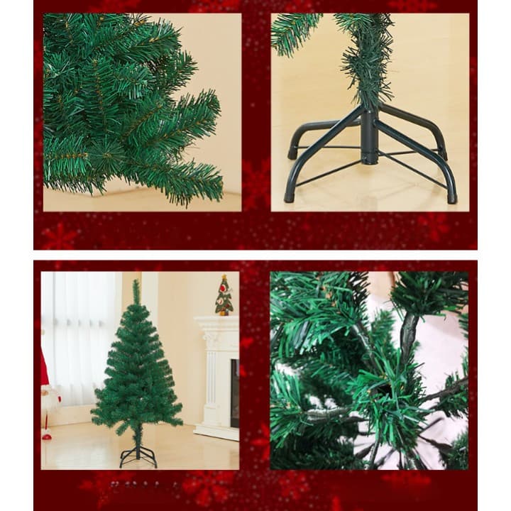 Brad artificial de Craciun, 120 cm, 240 ramuri/varfuri, plastic, interior/exterior, verde, suport inclus 4