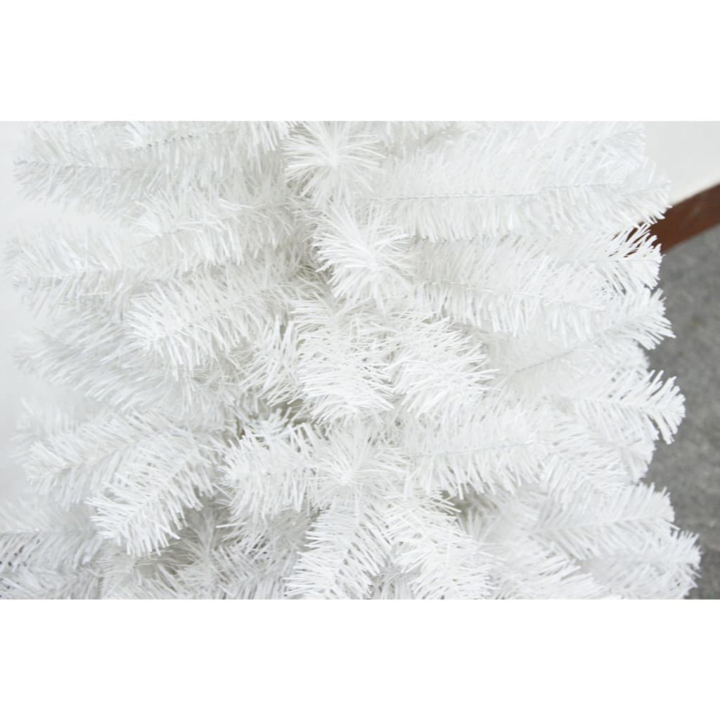 Brad artificial de Craciun, 120 cm, 240 ramuri/varfuri, plastic, interior/exterior, alb, suport inclus 5