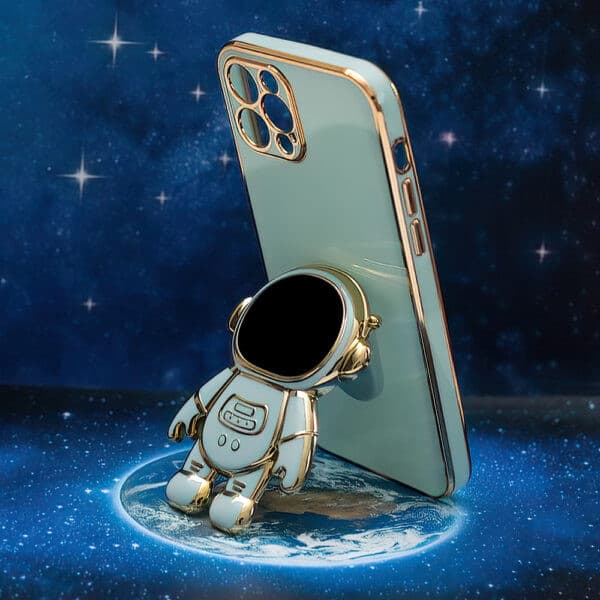 Husa Samsung Galaxy A15, Astronaut Case, protectie camera, functie stand expunere, albastru mint 2