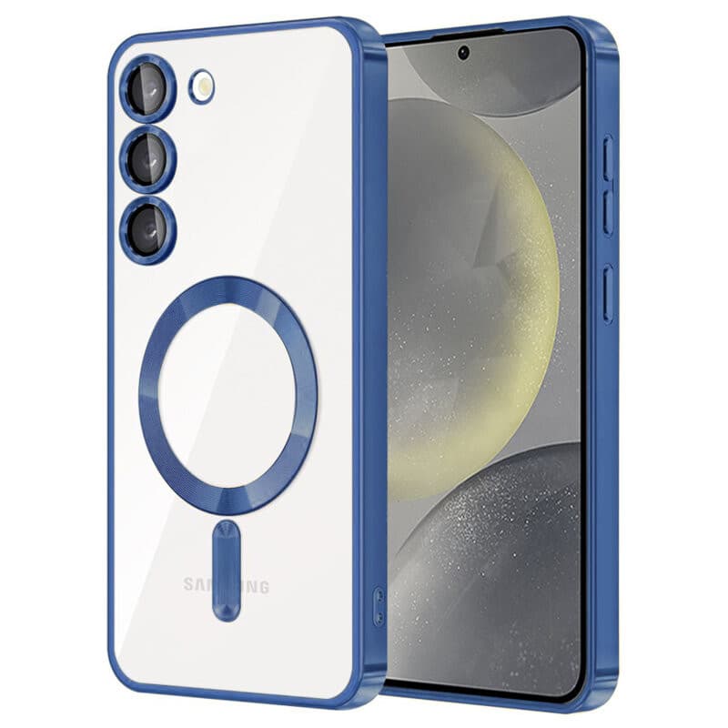 Husa Samsung Galaxy S23 FE, Electroplating Magsafe TPU, protectie camera, albastra 1