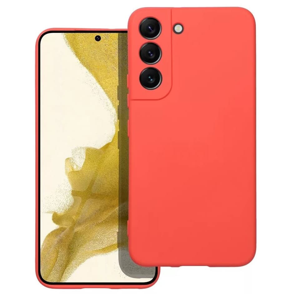 Husa Samsung Galaxy A13 5G / A04s / A04, Luxury Silicone, protectie camera, catifea in interior, rosu piersica 1