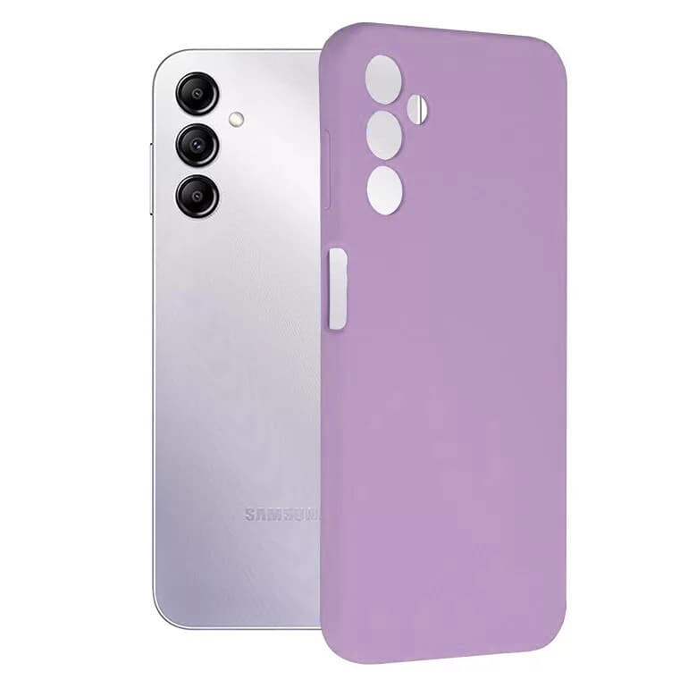 Husa Samsung Galaxy A15, Luxury Silicone, protectie camera, catifea in interior, mov lila 1