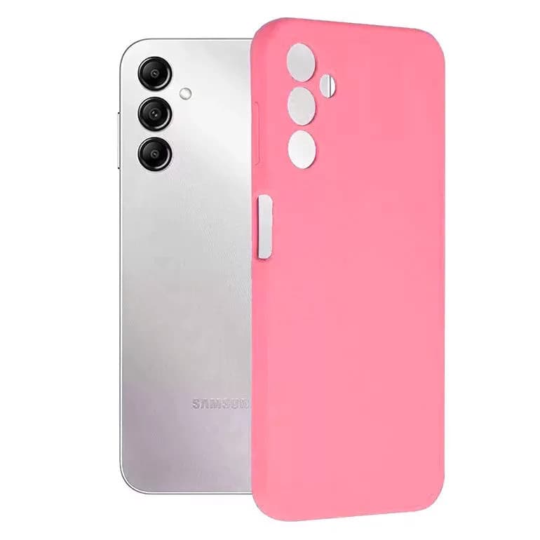 Husa Samsung Galaxy A35, Luxury Silicone, catifea in interior, protectie camere, roz siclam 1