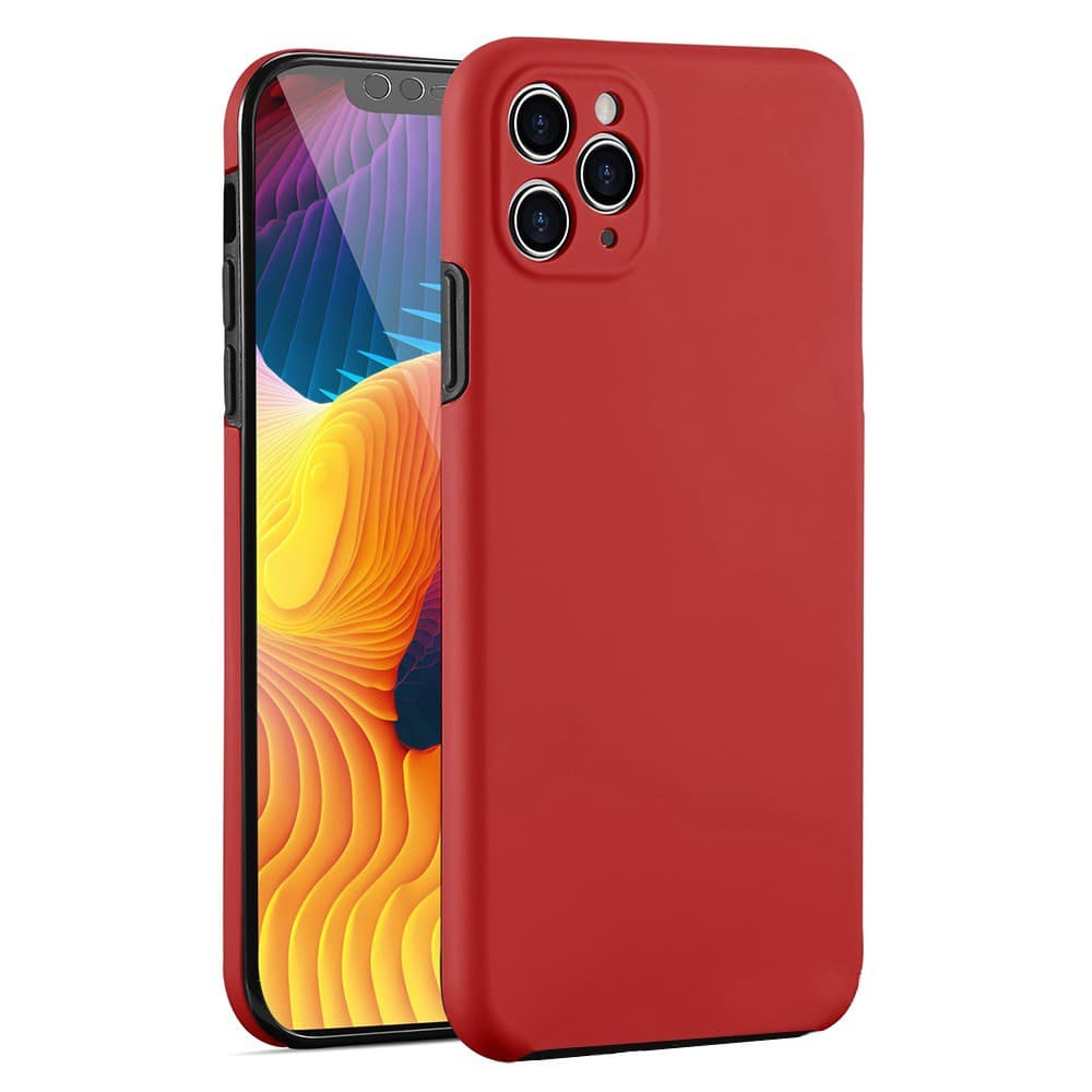 Husa protectie Samsung Galaxy A72 4G/5G (fata + spate) Fully PC & PET 360°, rosu inchis 1