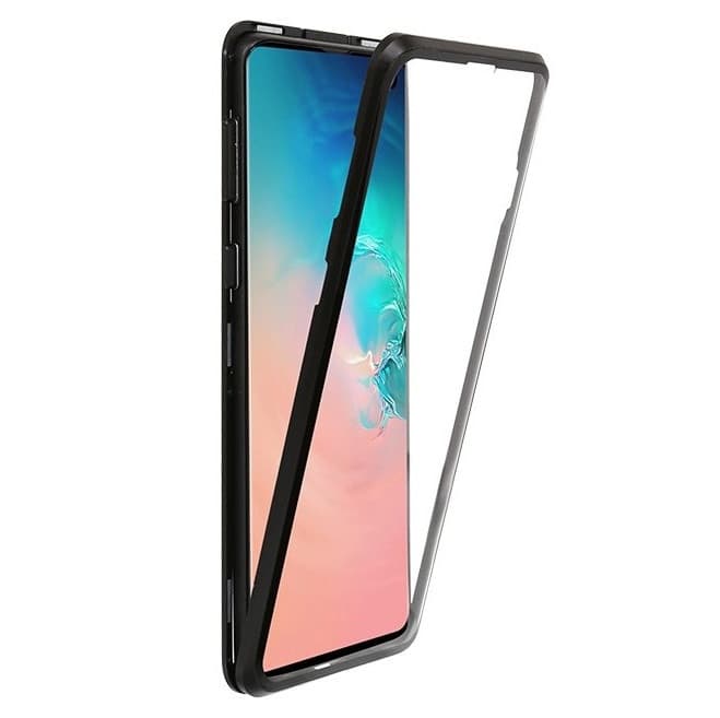 Husa de protectie Magnet Glass 360° pentru OnePlus 8, sticla fata + spate, neagra 1