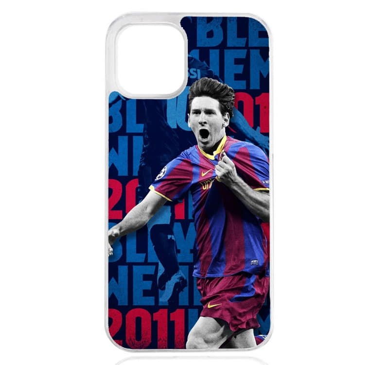 Husa iPhone 14 Pro, TPU flexibil, margini transparente, Messi1 1
