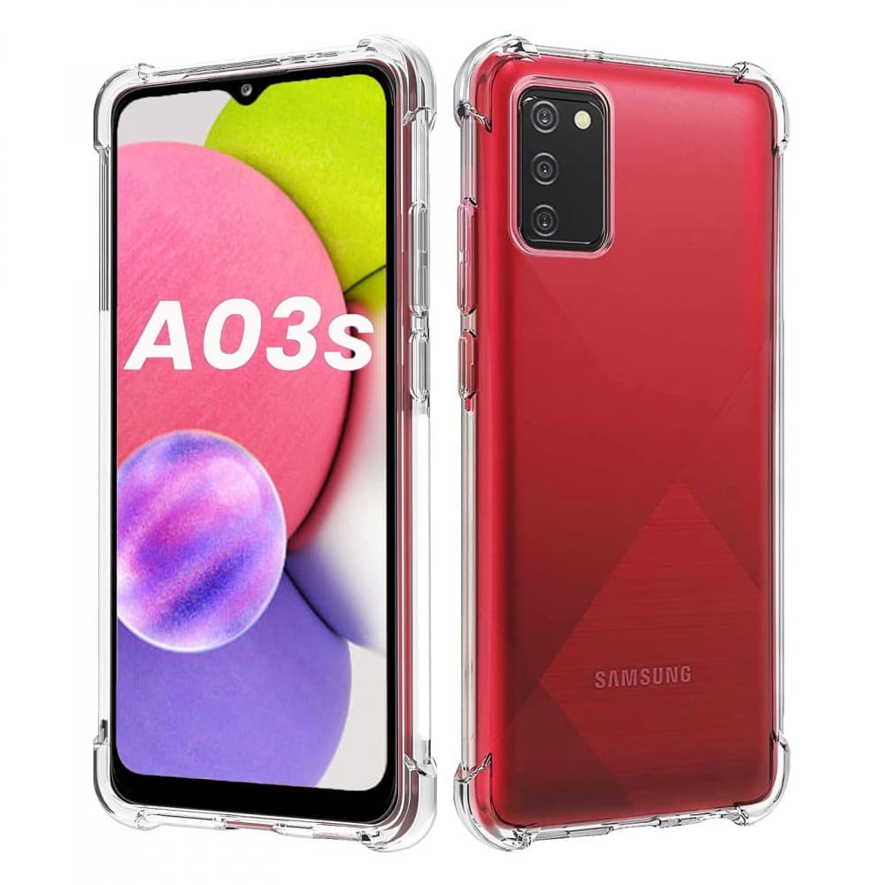 Husa Samsung Galaxy A03s, TPU transparent, intarituri in colturi, grosime 1,5 mm 1