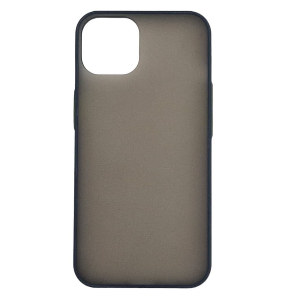 Husa de protectie Apple iPhone 13, Shockproof Bumper, rama albastra, butoane verzi 1