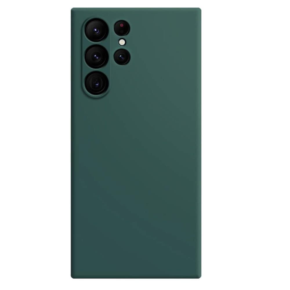 Husa Samsung Galaxy S24 Ultra, Luxury Silicone, catifea in interior, protectie camere, verde 1