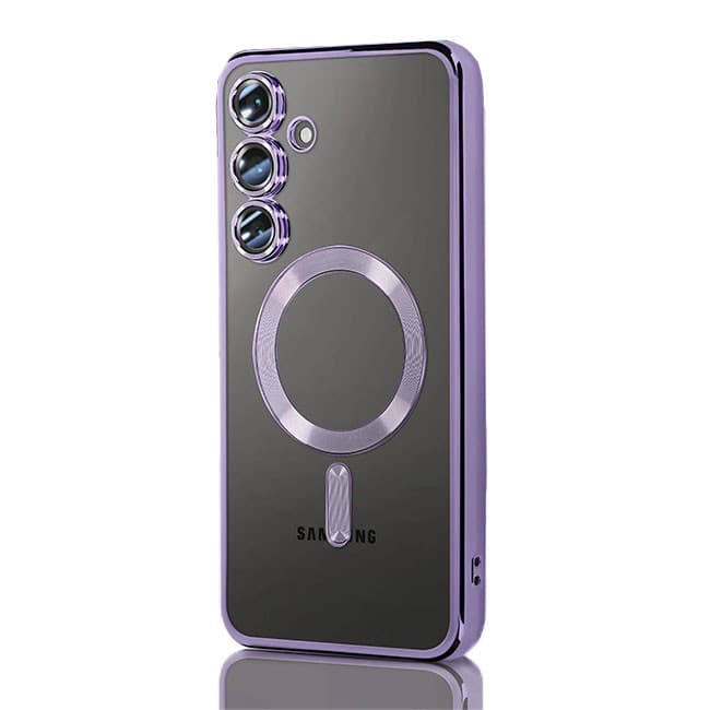 Husa Samsung Galaxy S24, Electroplating Magsafe TPU, protectie camera, margini mov 1