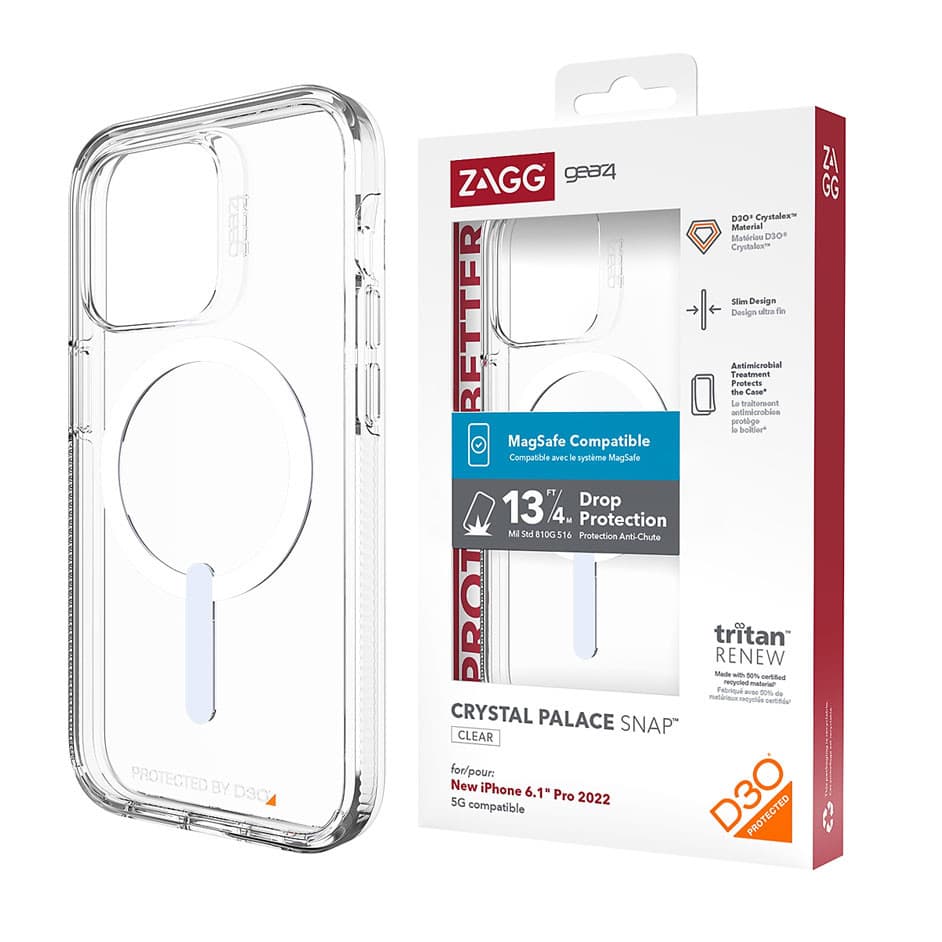 Husa protectie iPhone 15 Plus, ZAGG Gear Case, Magsafe ShockProof, Clear 1