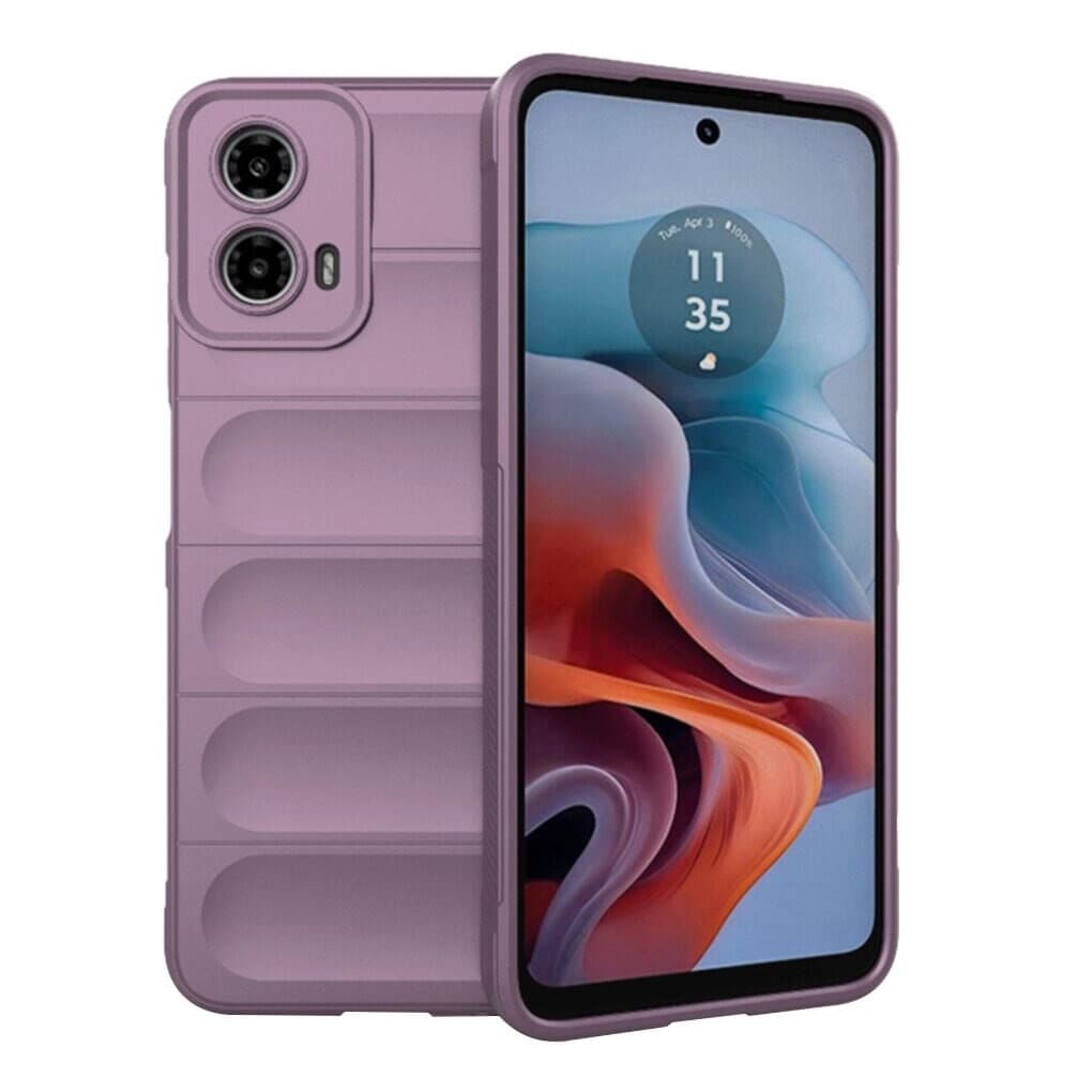 Husa Motorola Moto G85, Wave Silicone, protectie camera, catifea in interior, navy blue 1