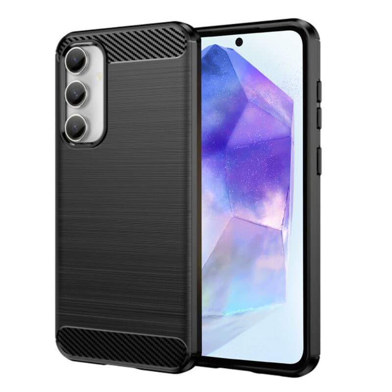 Husa Samsung Galaxy A55, Carbon Stripe, 2 mm, neagra 1