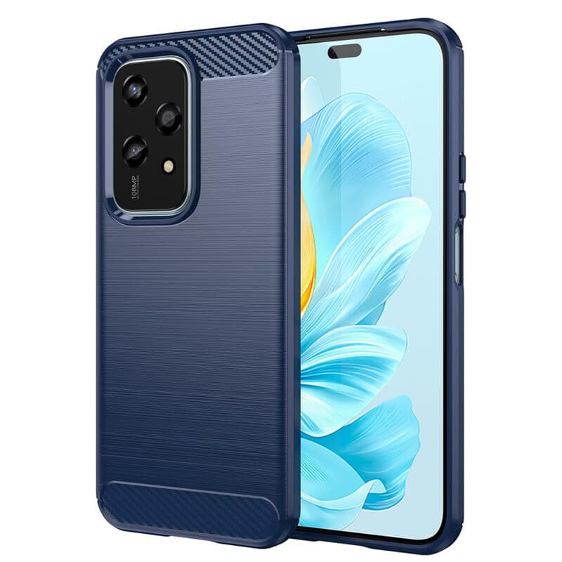 Husa protectie Honor 200 Lite, Carbon Stripe, TPU flexibil, albastra 1