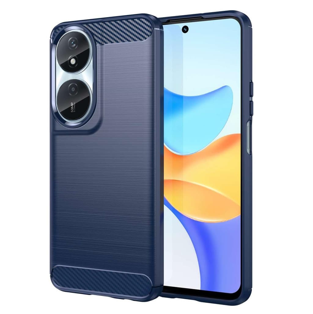 Husa protectie Honor 90 5G, Carbon Stripe, 2 mm, albastra 1